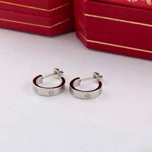 Elegant Silver Love Screwdrive Hoop Earrings